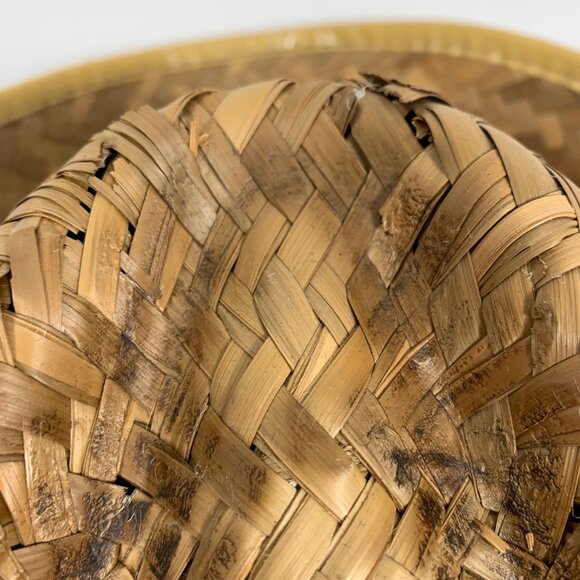 Straw Diamond Crown Cowboy/Cowgirl Western Farm Hat Made In Mexico Unisex FLAW - Picture 4 of 9